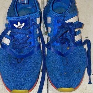 adidas Kids Royal Blue Sneakers with White Stripes
